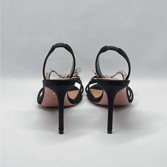 Aquazzura Babe 85mm Satin Crystal Bow Sandals size 36 - Picture 10 of 14